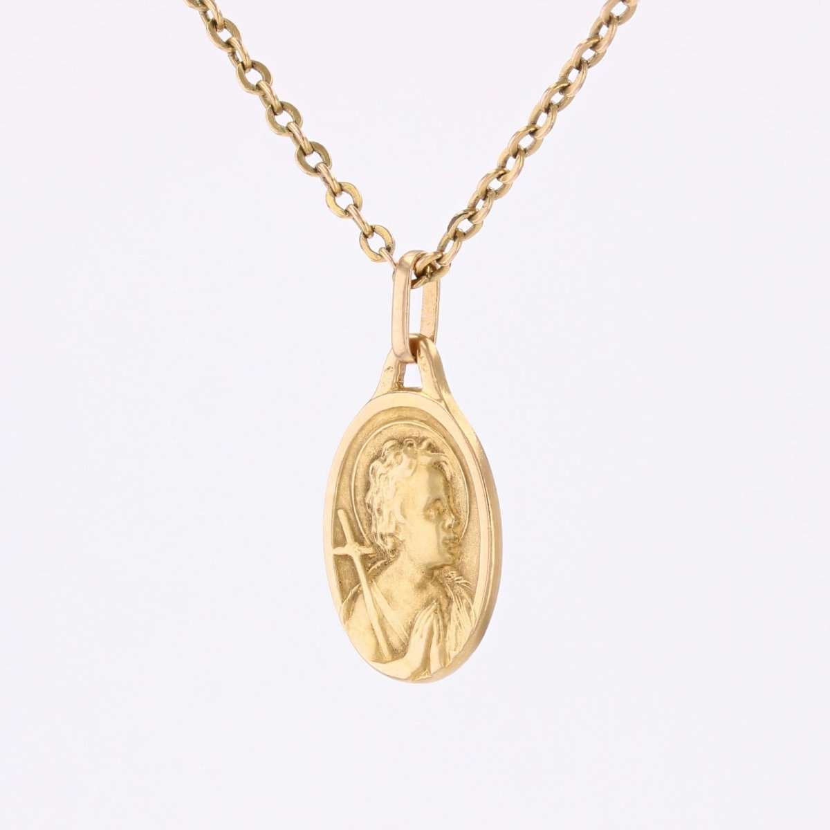 Médaille or jaune Ange en prière-photo-4