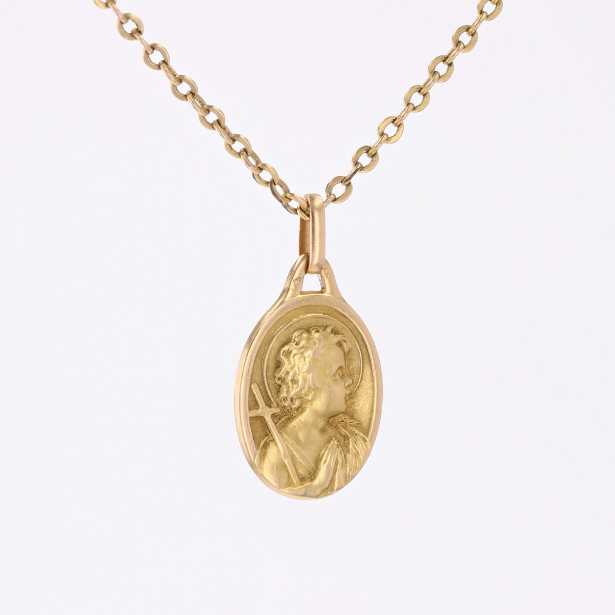 Médaille or jaune Ange en prière-photo-1