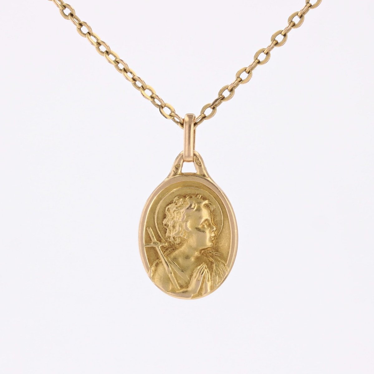 Médaille or jaune Ange en prière-photo-4