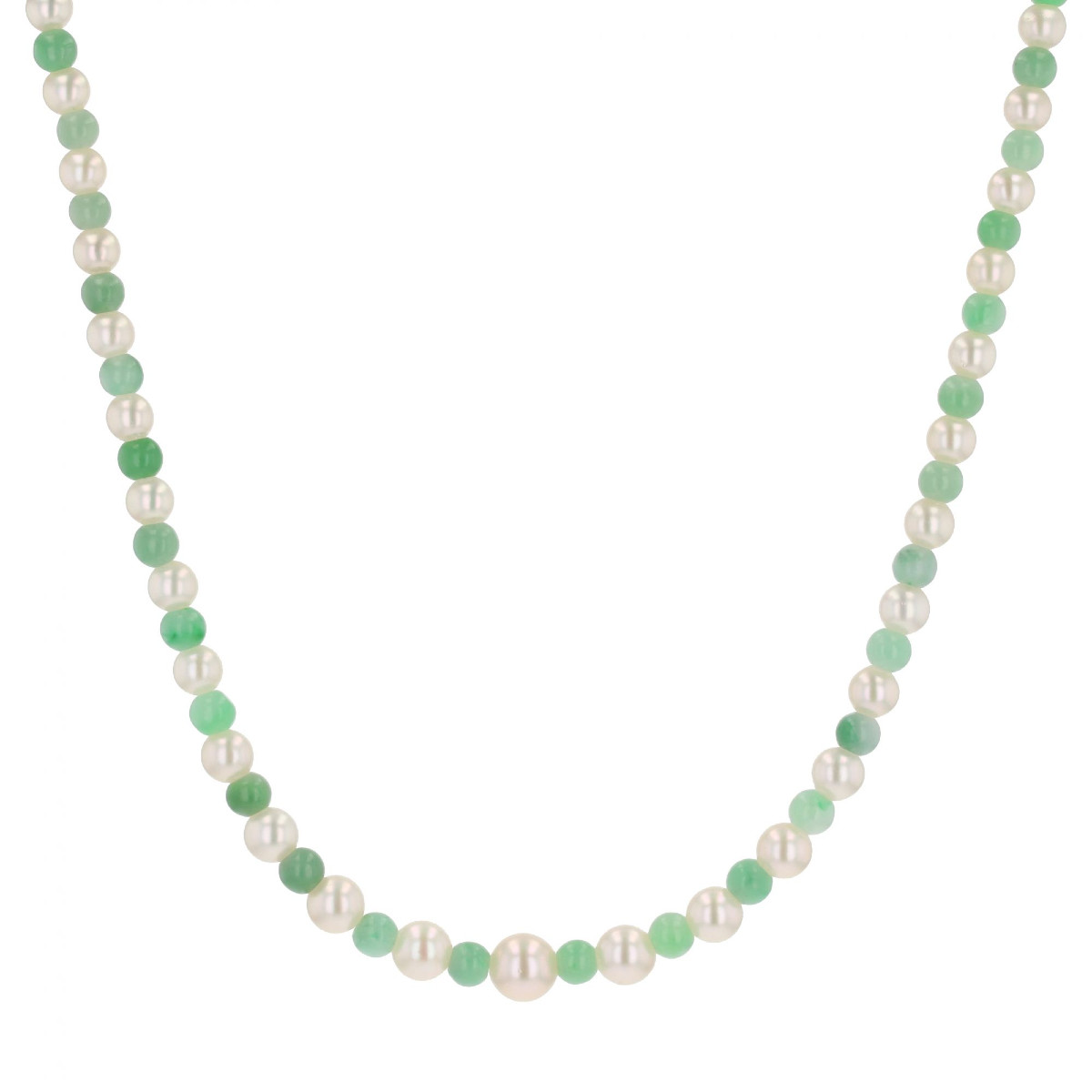 Collier perles de jade et perles de culture