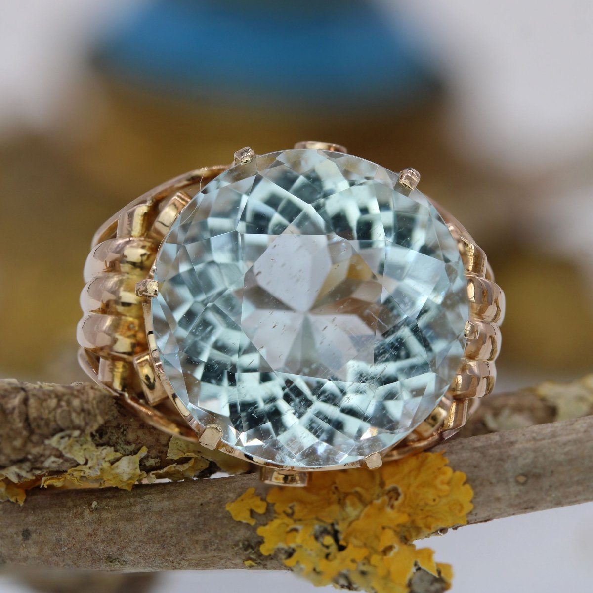 Aquamarine Cocktail Ring-photo-3