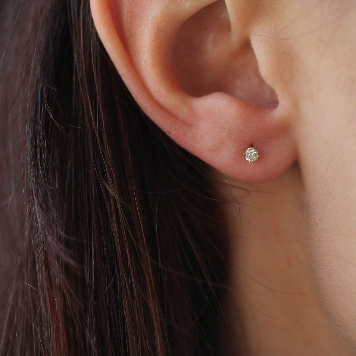 Diamond And Amethyst Flower Earrings-photo-3