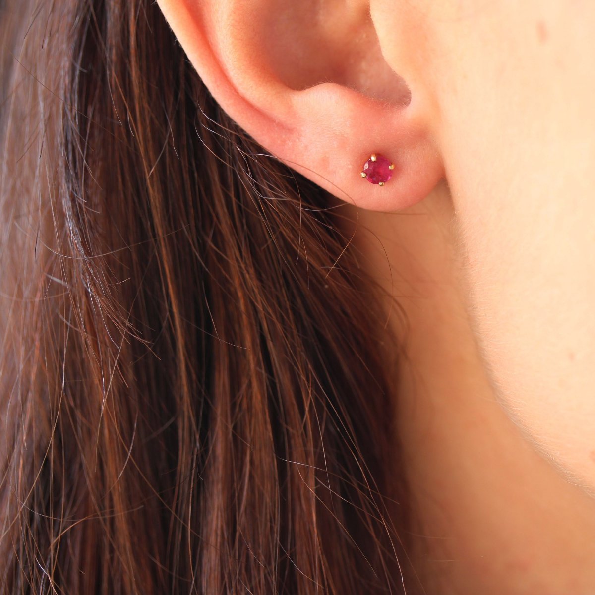 Boucles d'oreilles rubis et jades-photo-3