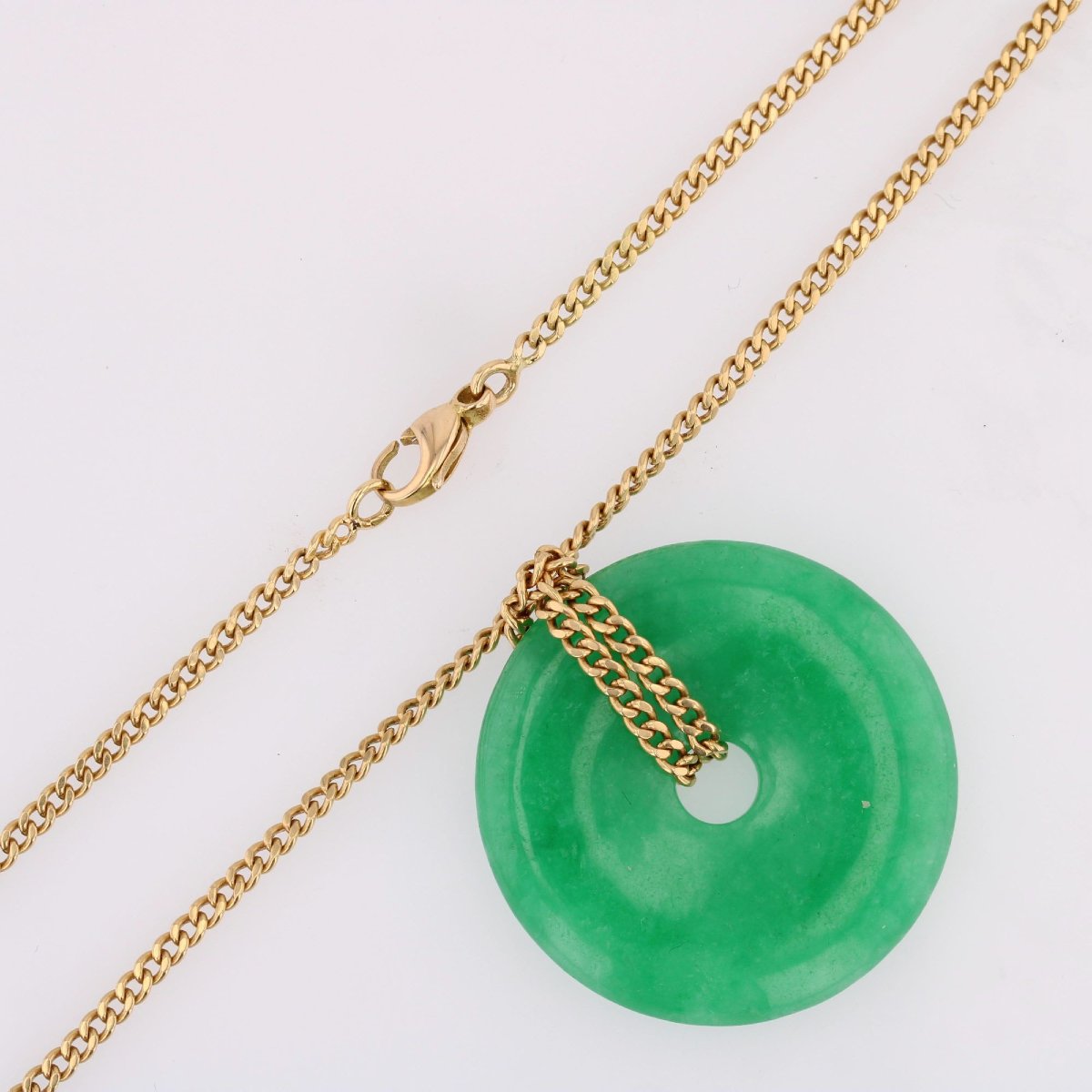 Chaine or jaune et son disque de jade-photo-6
