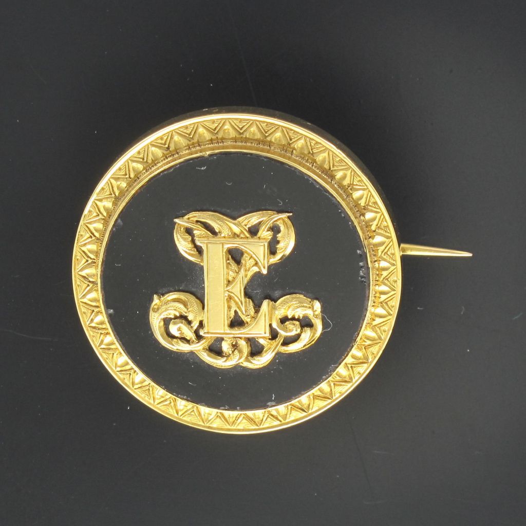 Broche Ancienne Or Et Pâte De Verre-photo-2