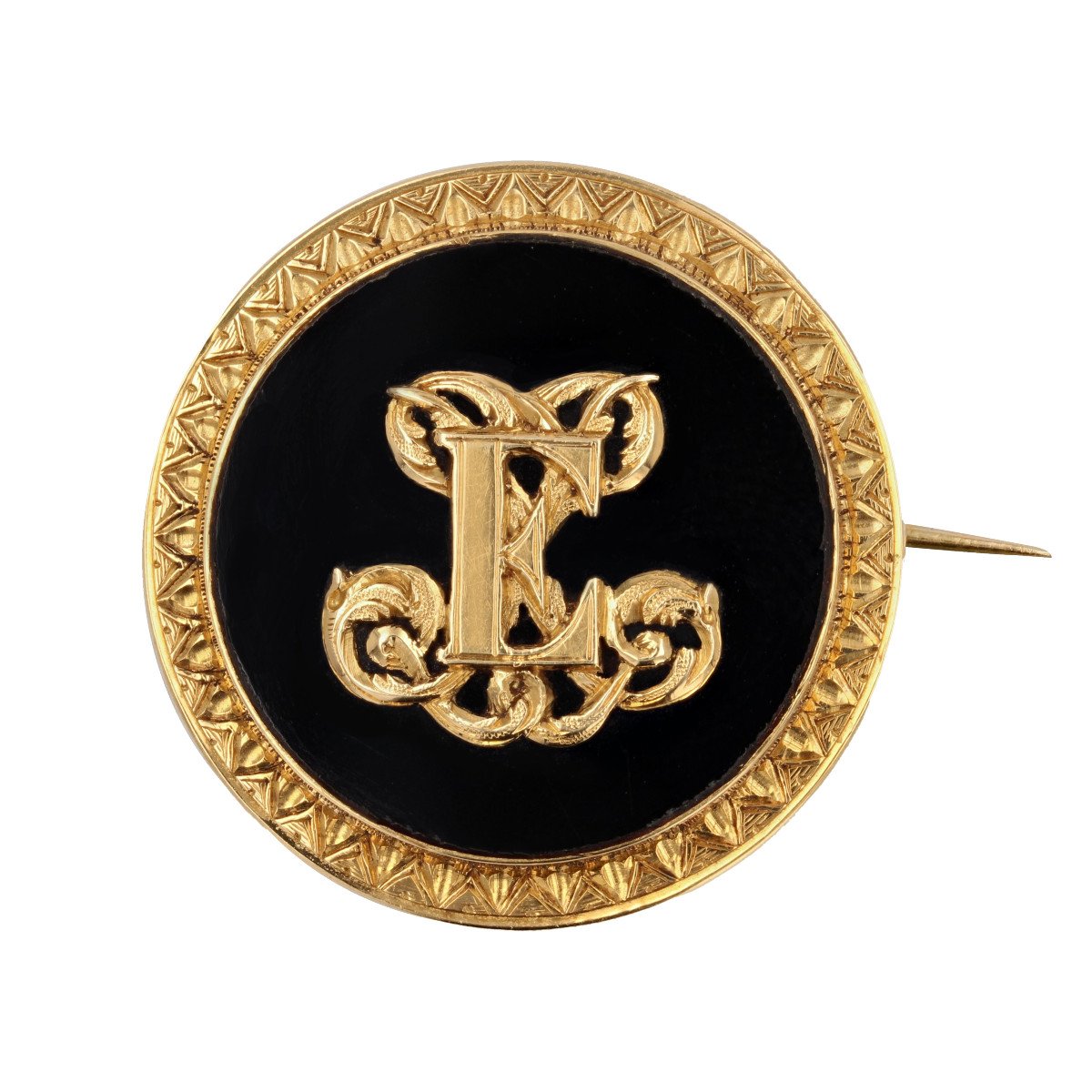 Broche Ancienne Or Et Pâte De Verre
