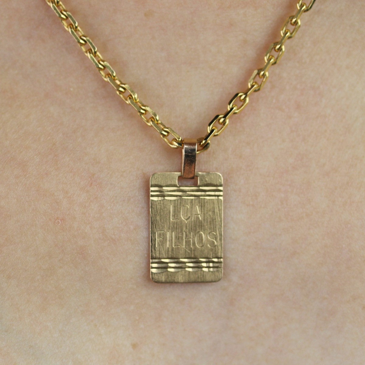 Médaille or rose rectangulaire portugaise-photo-2