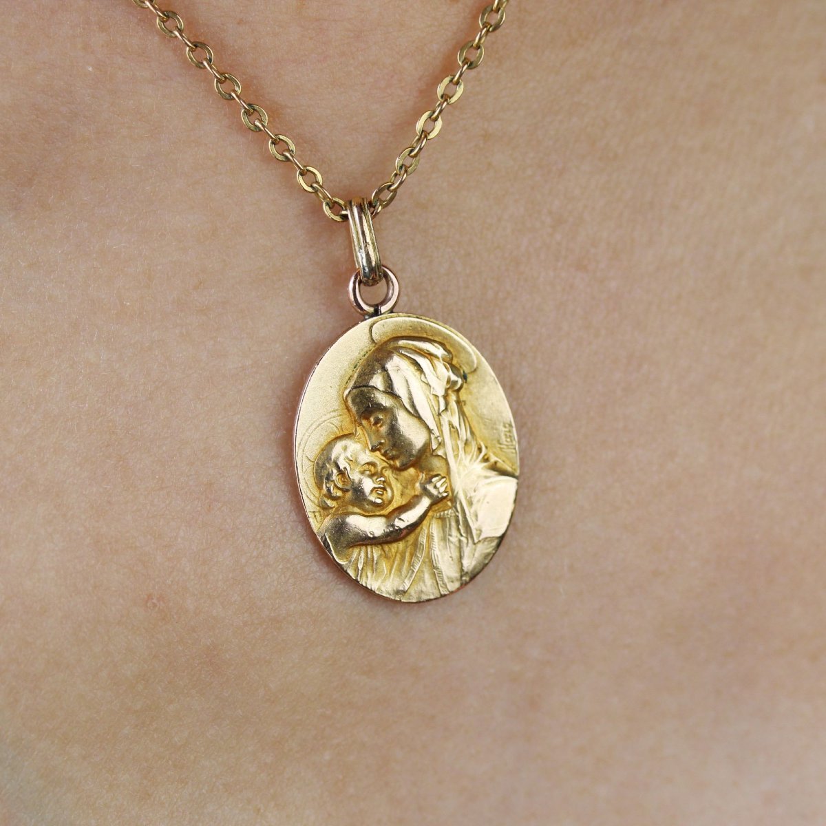 Médaille or rose rectangulaire portugaise-photo-3