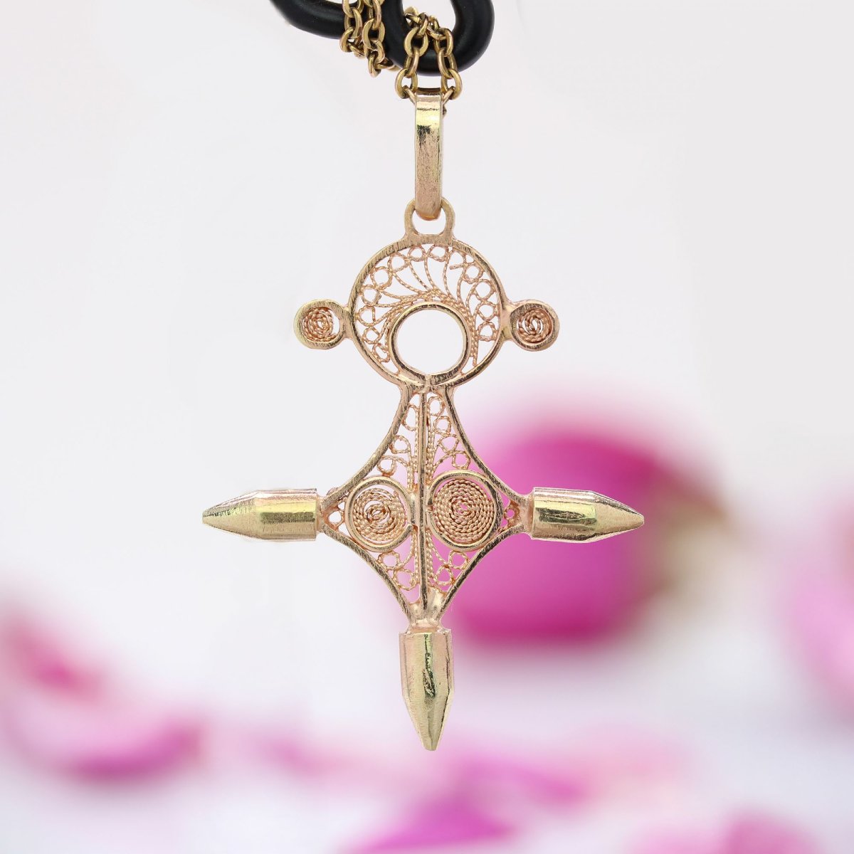 Croix d'Agadez or filigranée-photo-3