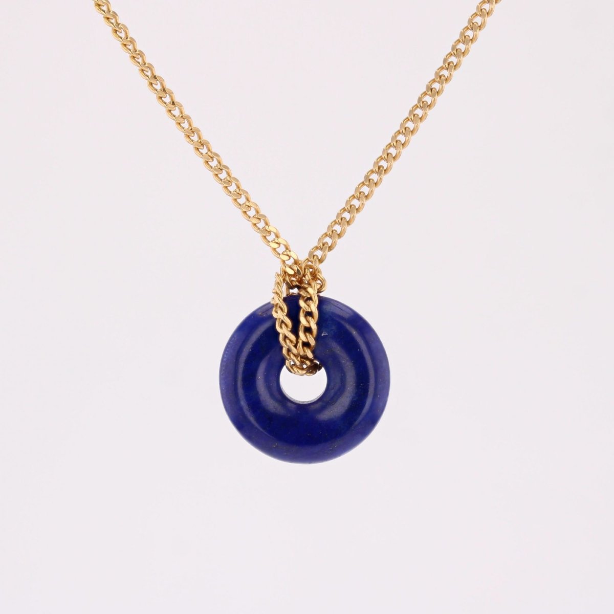 Lapis Lazuli Disc Pendant And Chain-photo-3