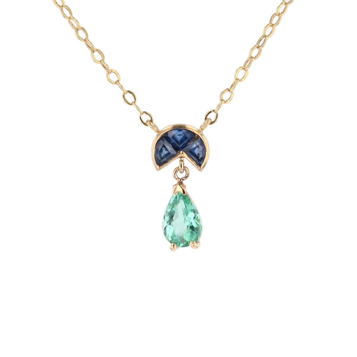 Paraiba Tourmaline, Sapphire And Yellow Gold Necklace