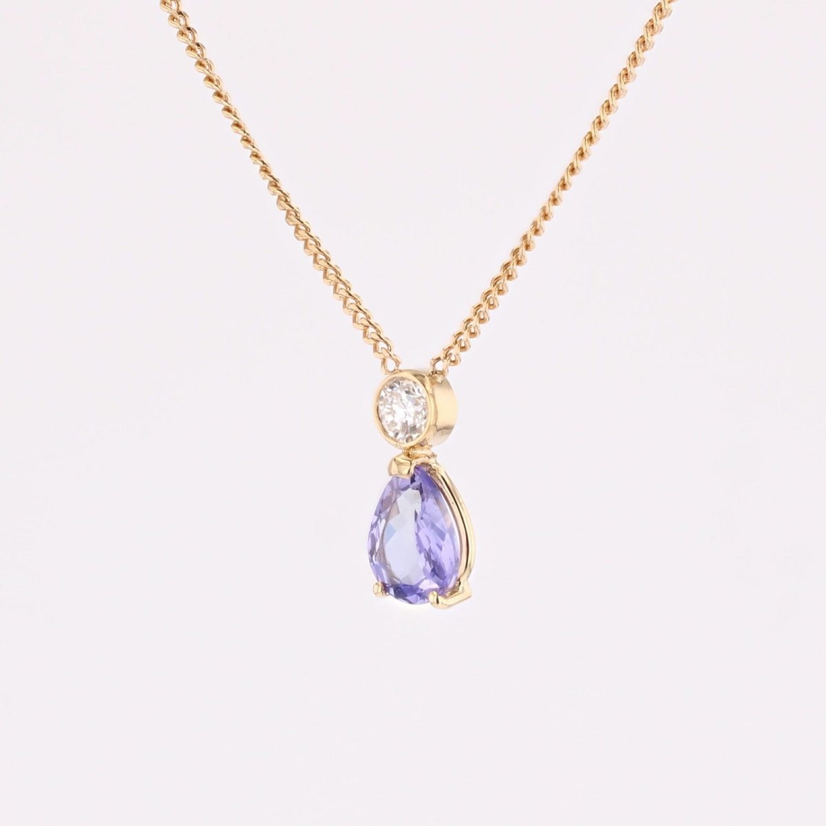 Tanzanite And Diamond Gold Necklace-photo-4