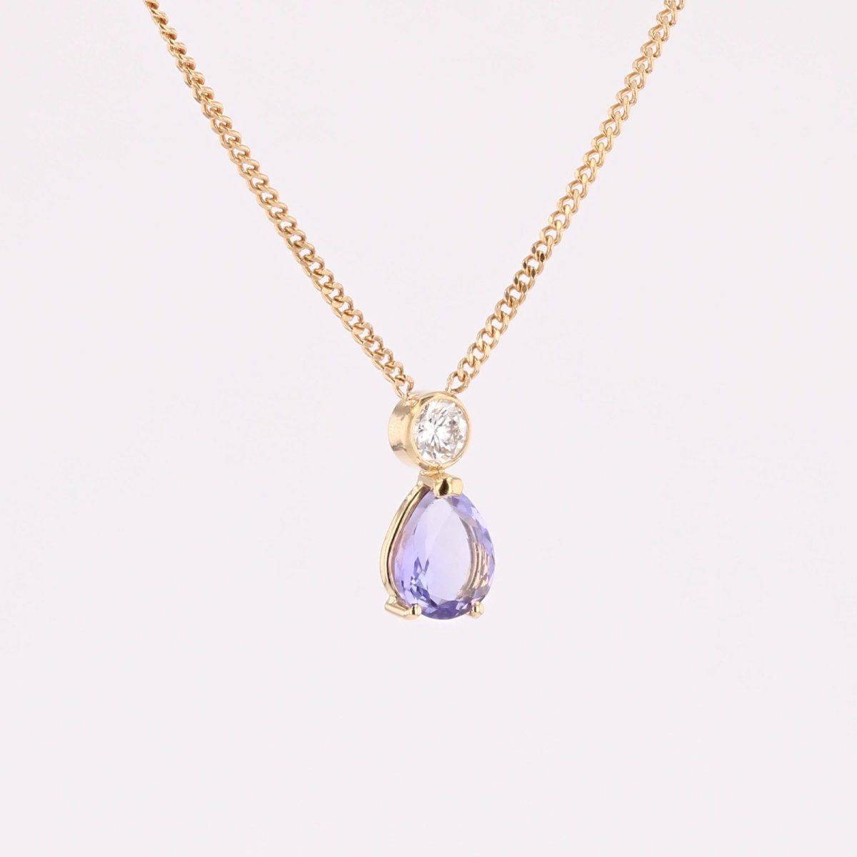 Tanzanite And Diamond Gold Necklace-photo-1