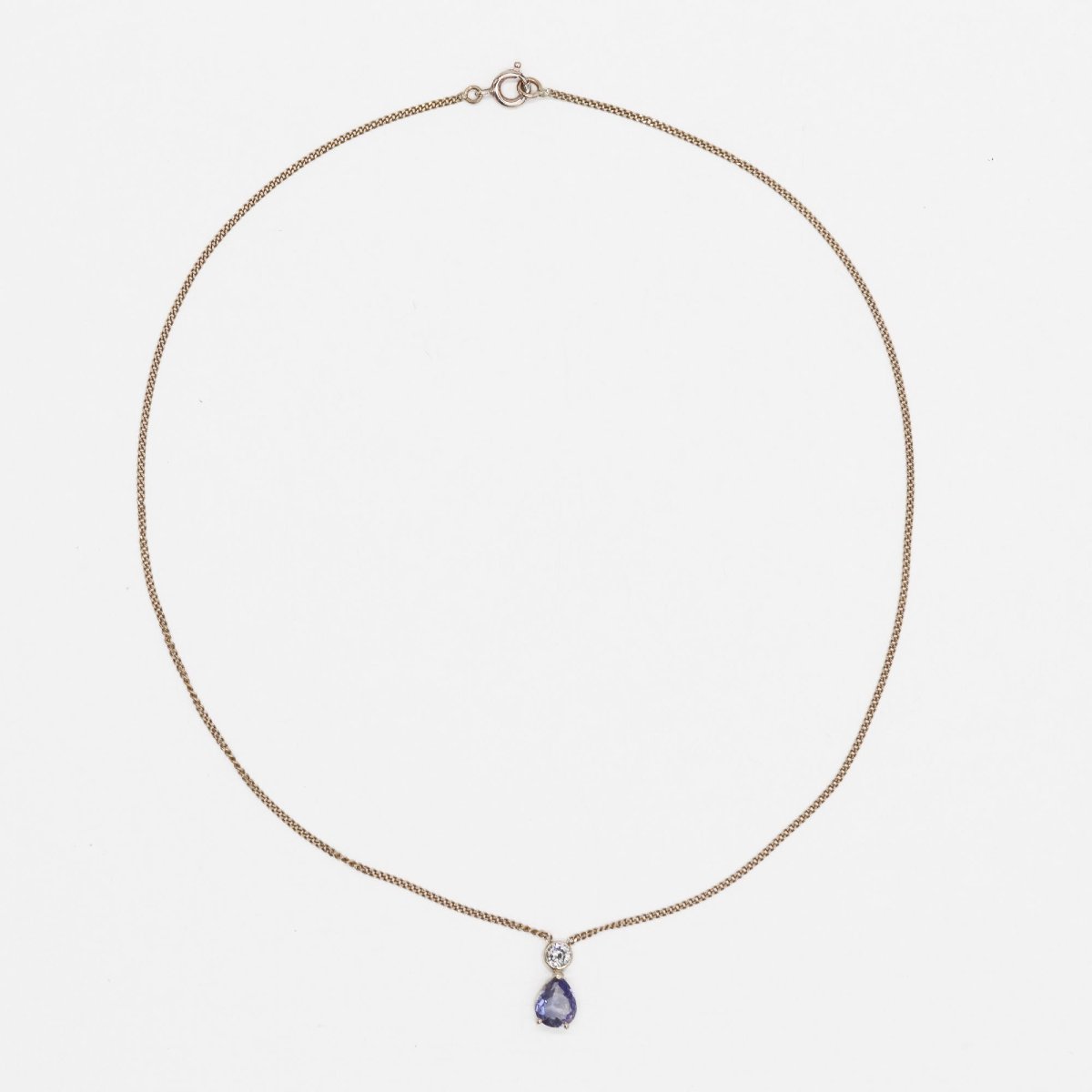 Tanzanite And Diamond Gold Necklace-photo-6