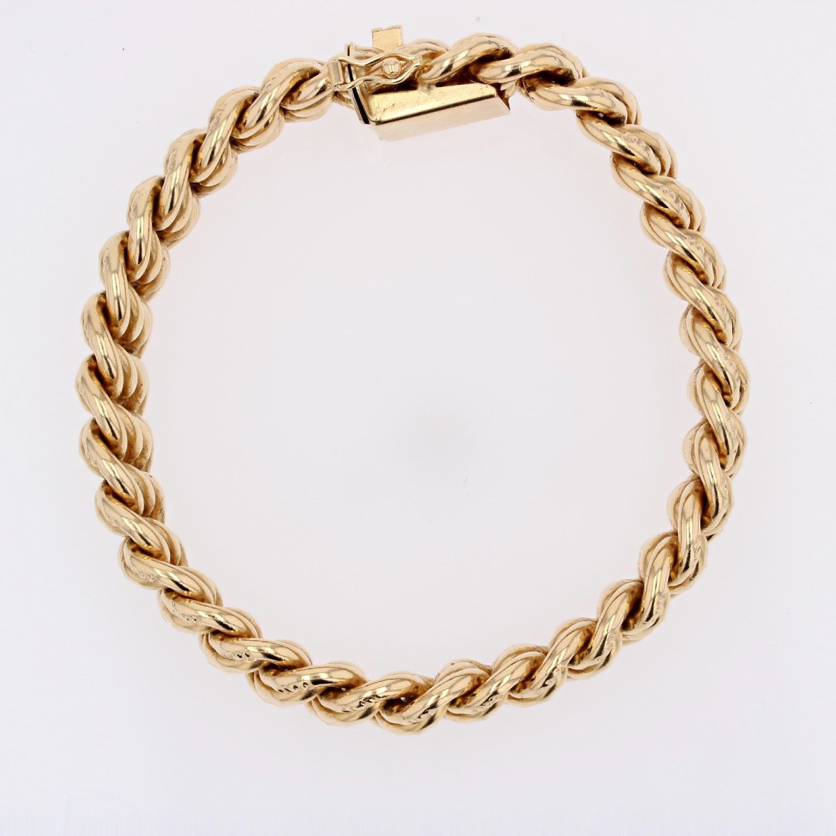 Bracelet maille gourmette ciselée or jaune-photo-4