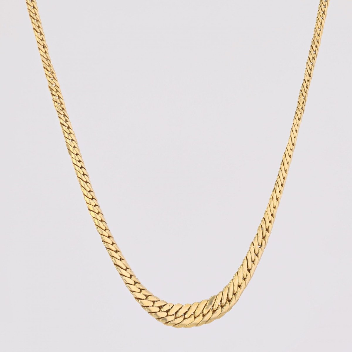 Collier gourmette en chute maille aplatie-photo-4