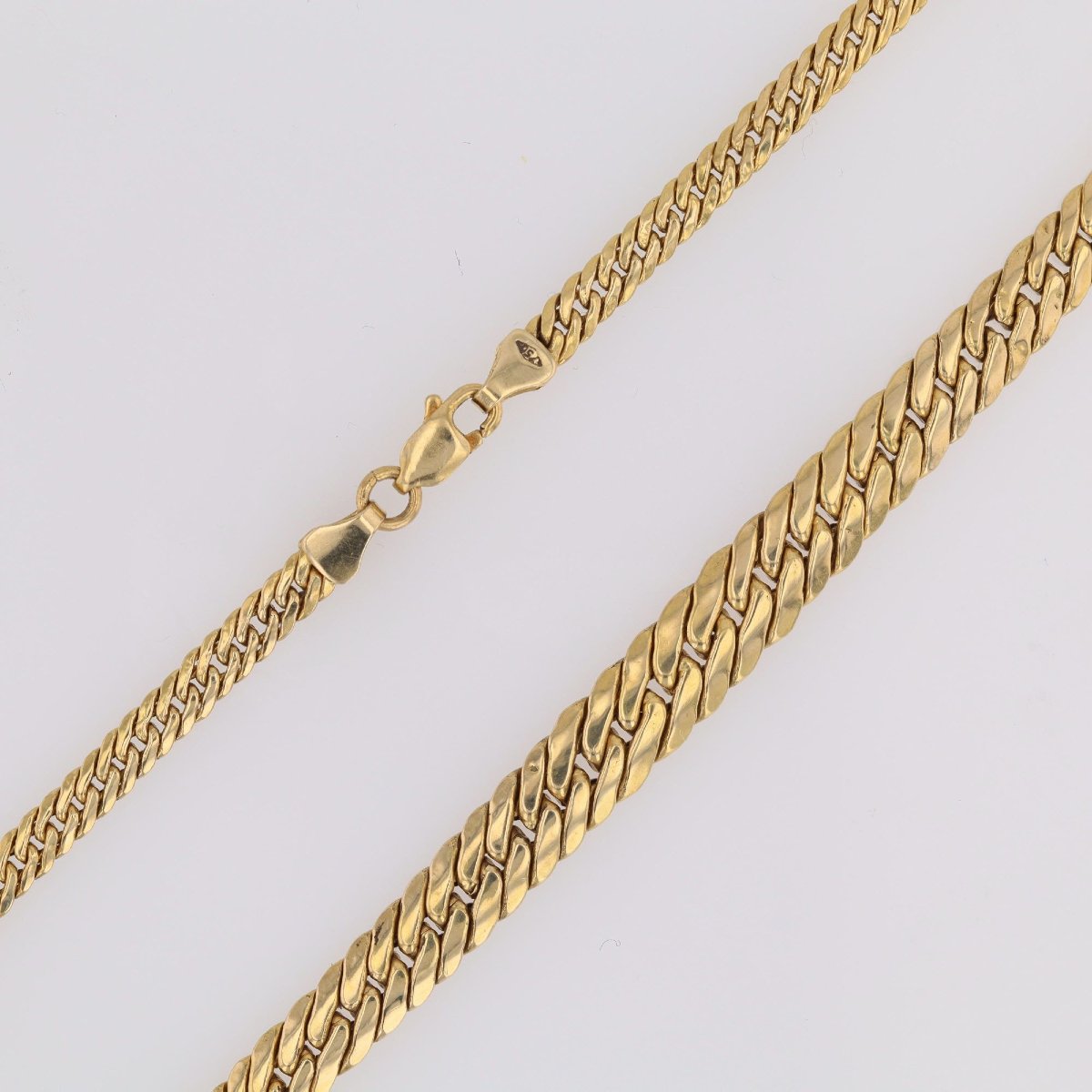 Collier gourmette en chute maille aplatie-photo-2