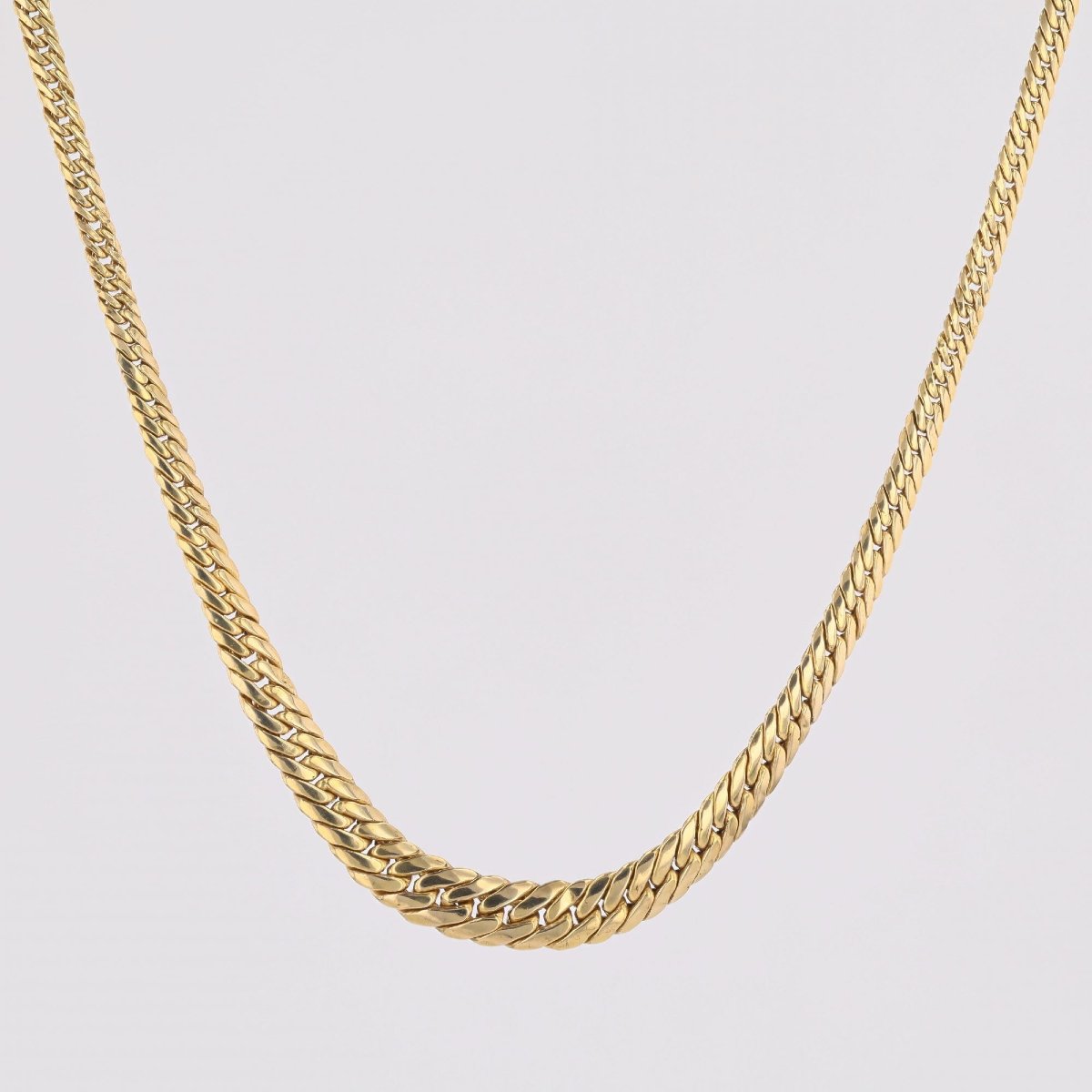 Collier gourmette en chute maille aplatie-photo-3
