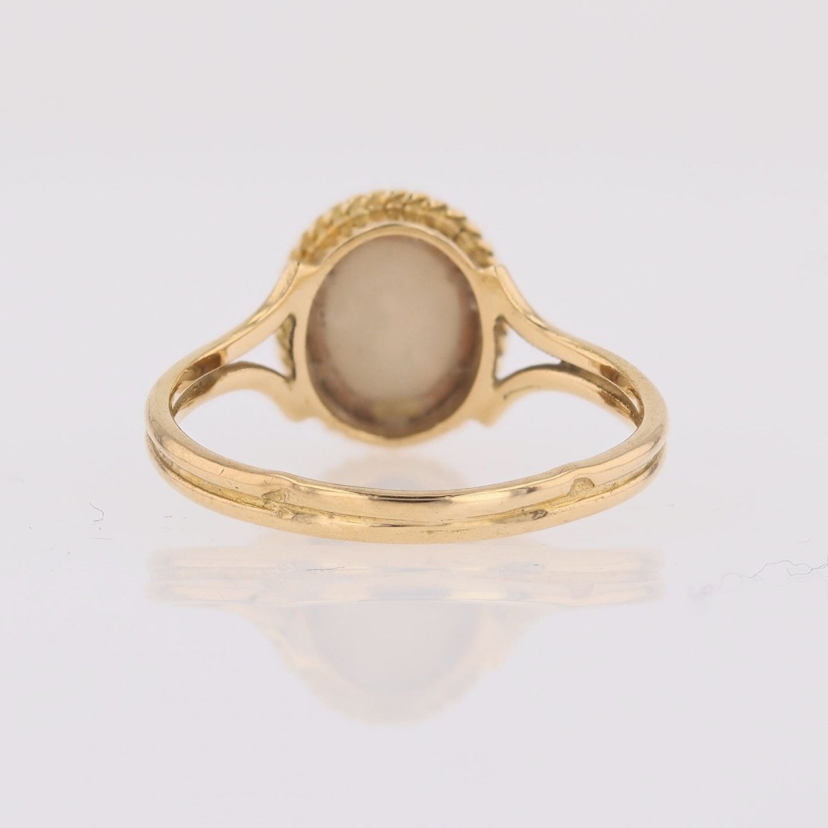 Bague opale or jaune torsadé-photo-4