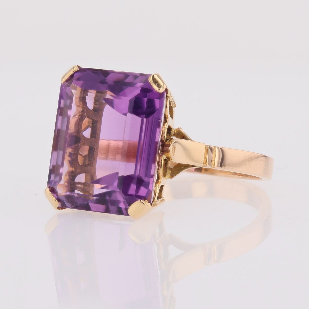 Gold Amethyst Cocktail Ring-photo-4