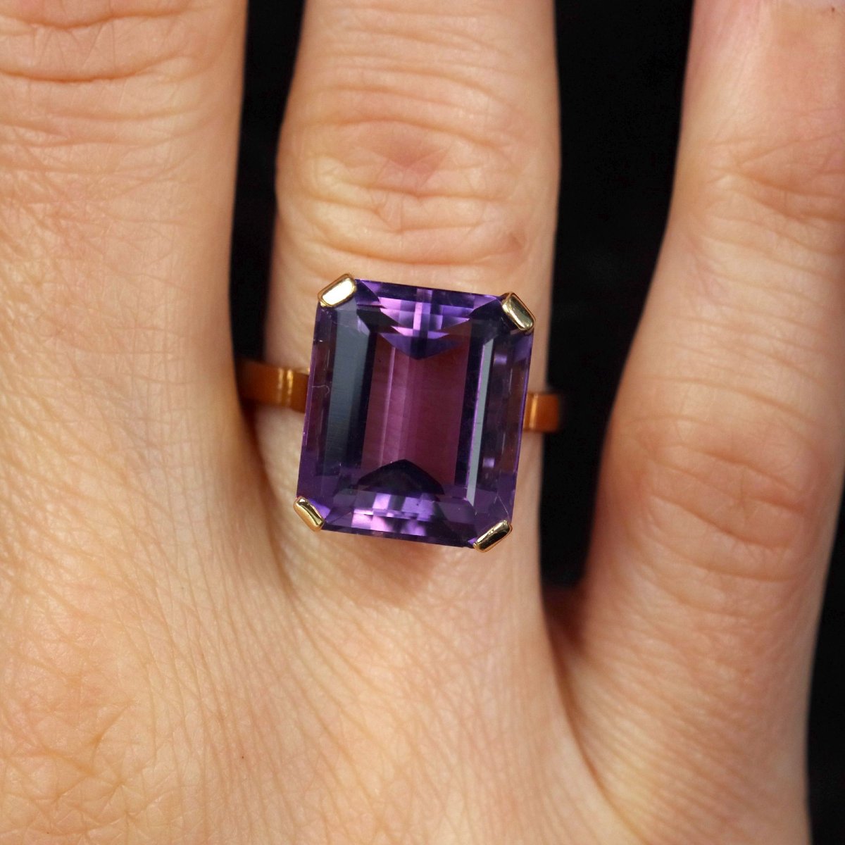 Gold Amethyst Cocktail Ring-photo-2