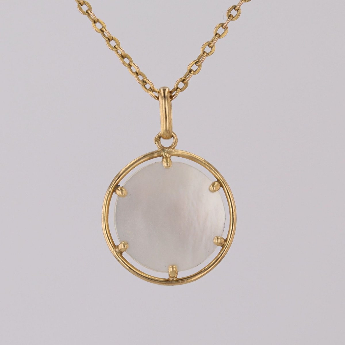 Médaille Vierge or jaune nacre-photo-3