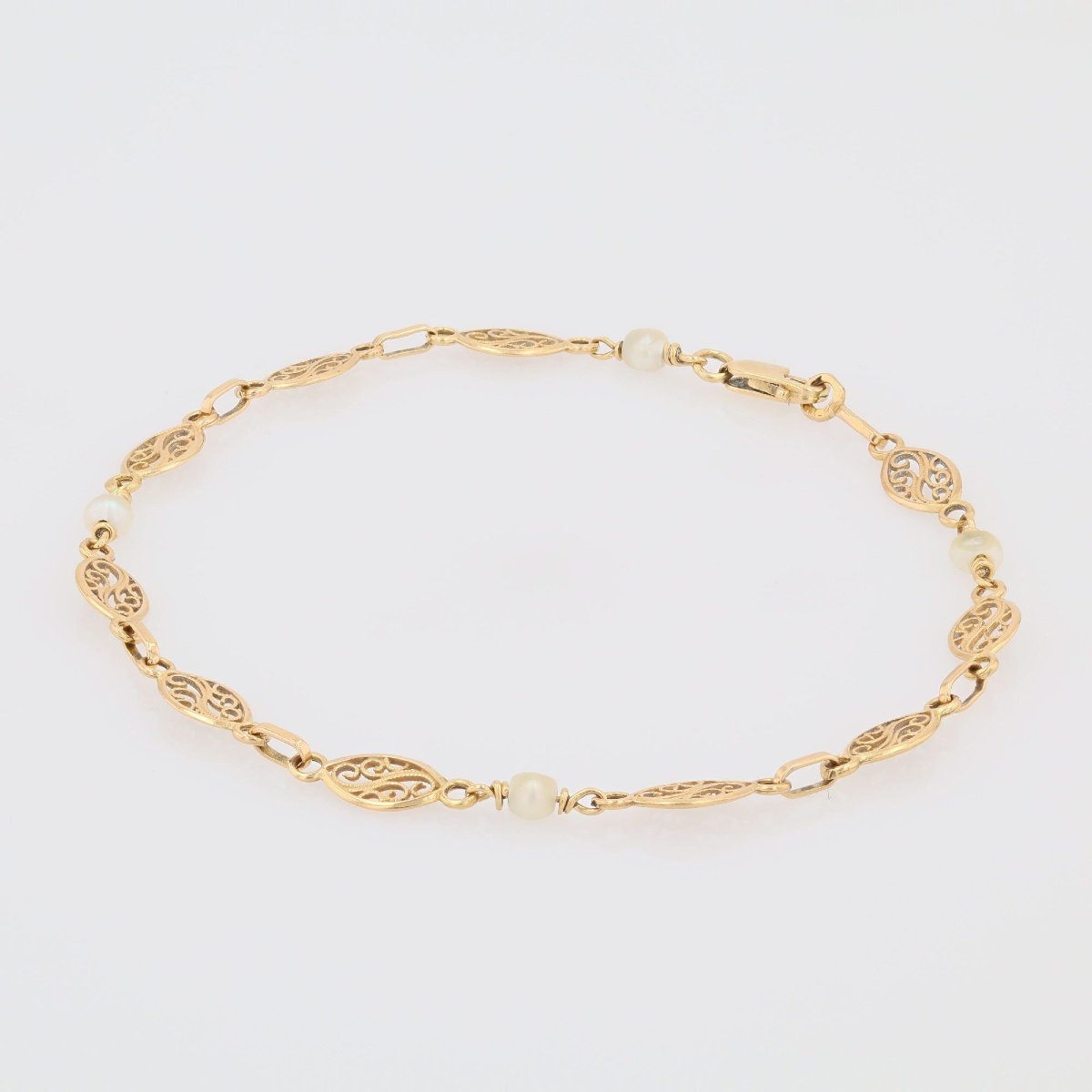 Bracelet filigranes or et perles-photo-4