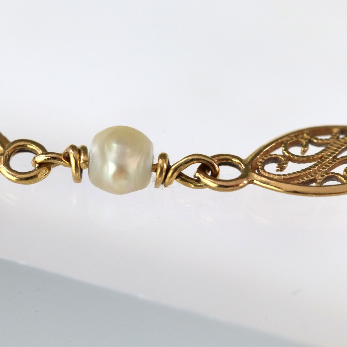 Bracelet filigranes or et perles-photo-3