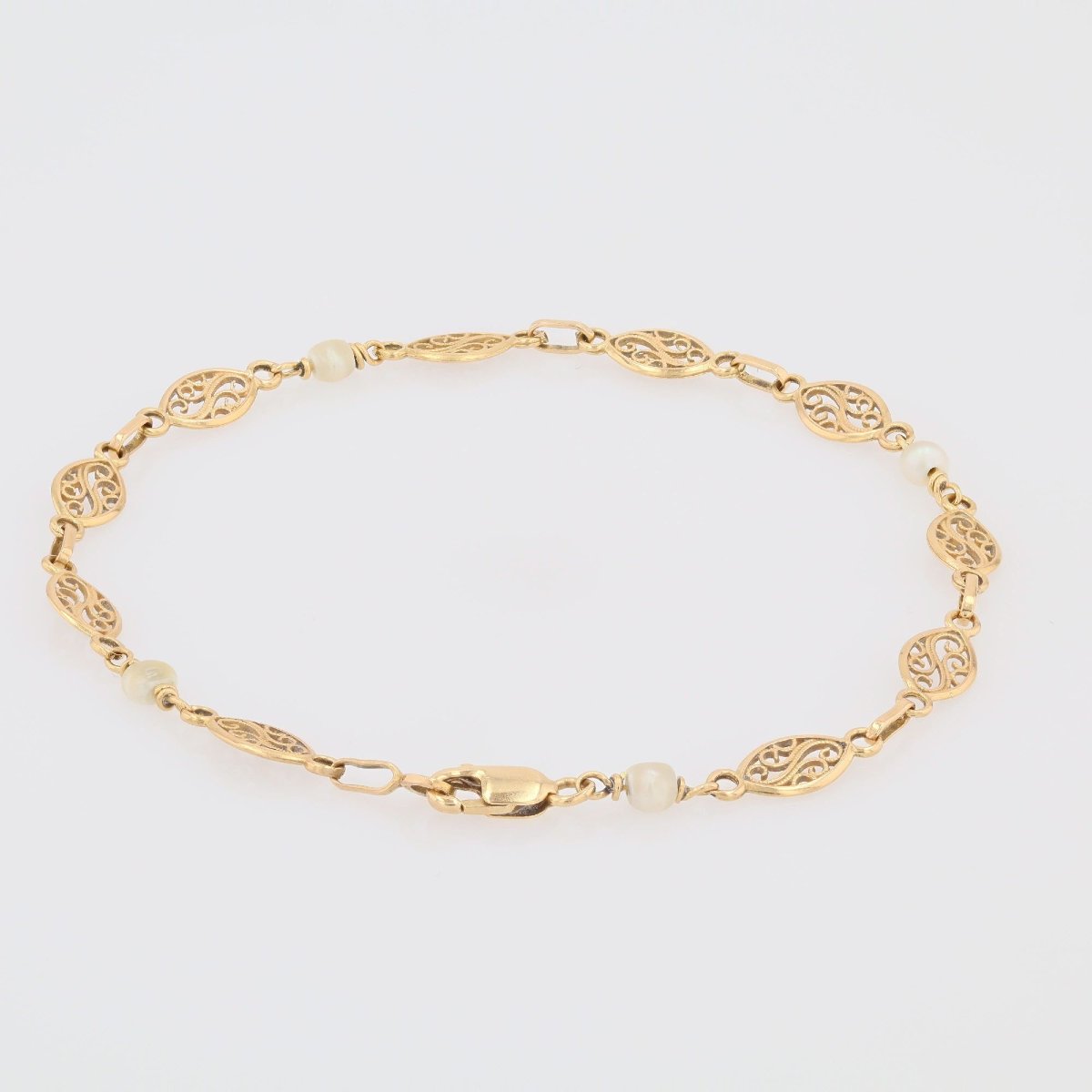 Bracelet filigranes or et perles-photo-4