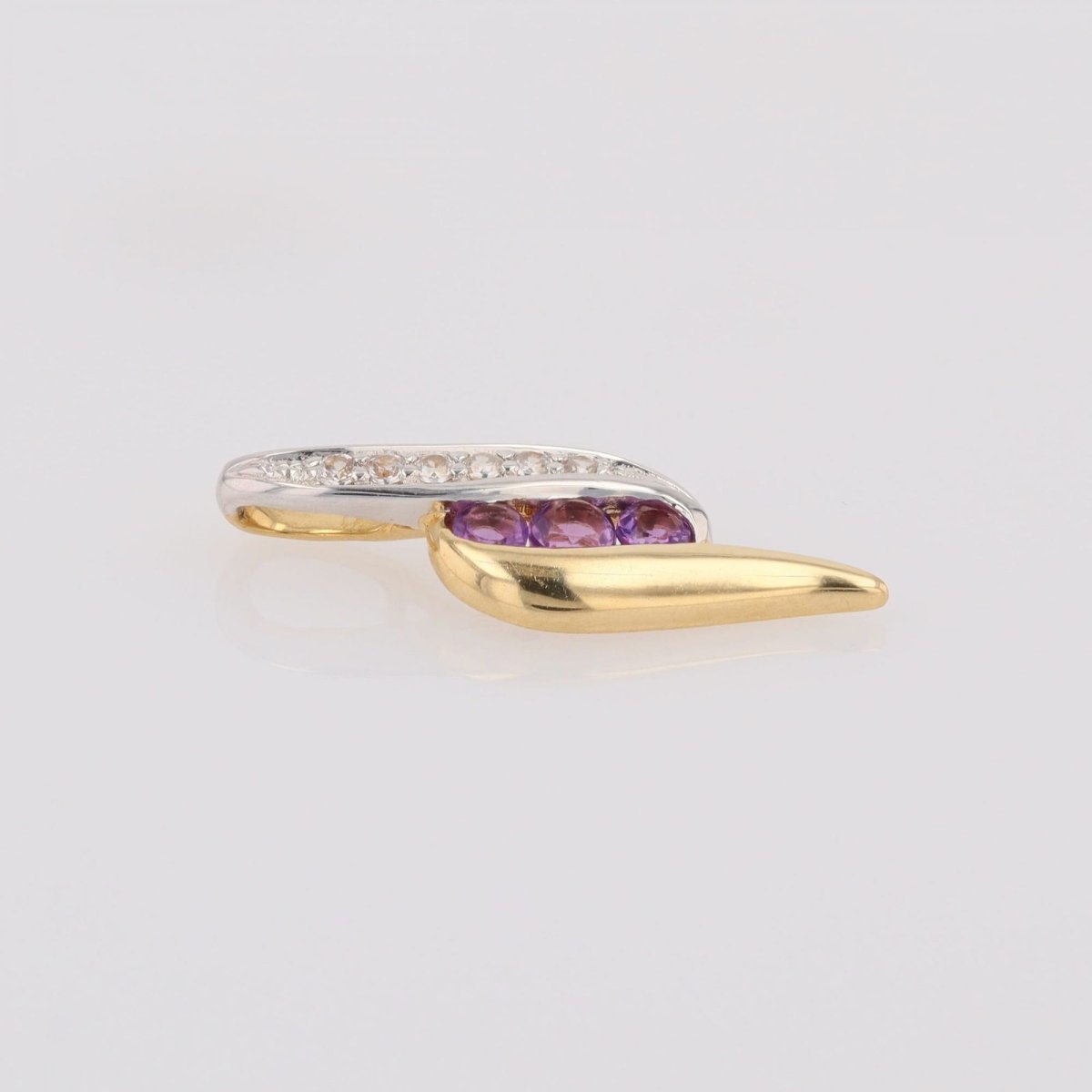 Amethyst And Diamond Pendant, Pre-owned Gold-photo-3