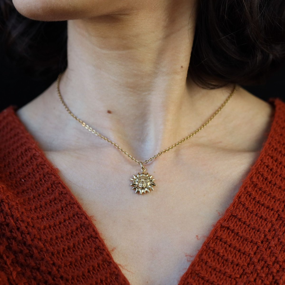 Yellow Gold Sun Charm-photo-2