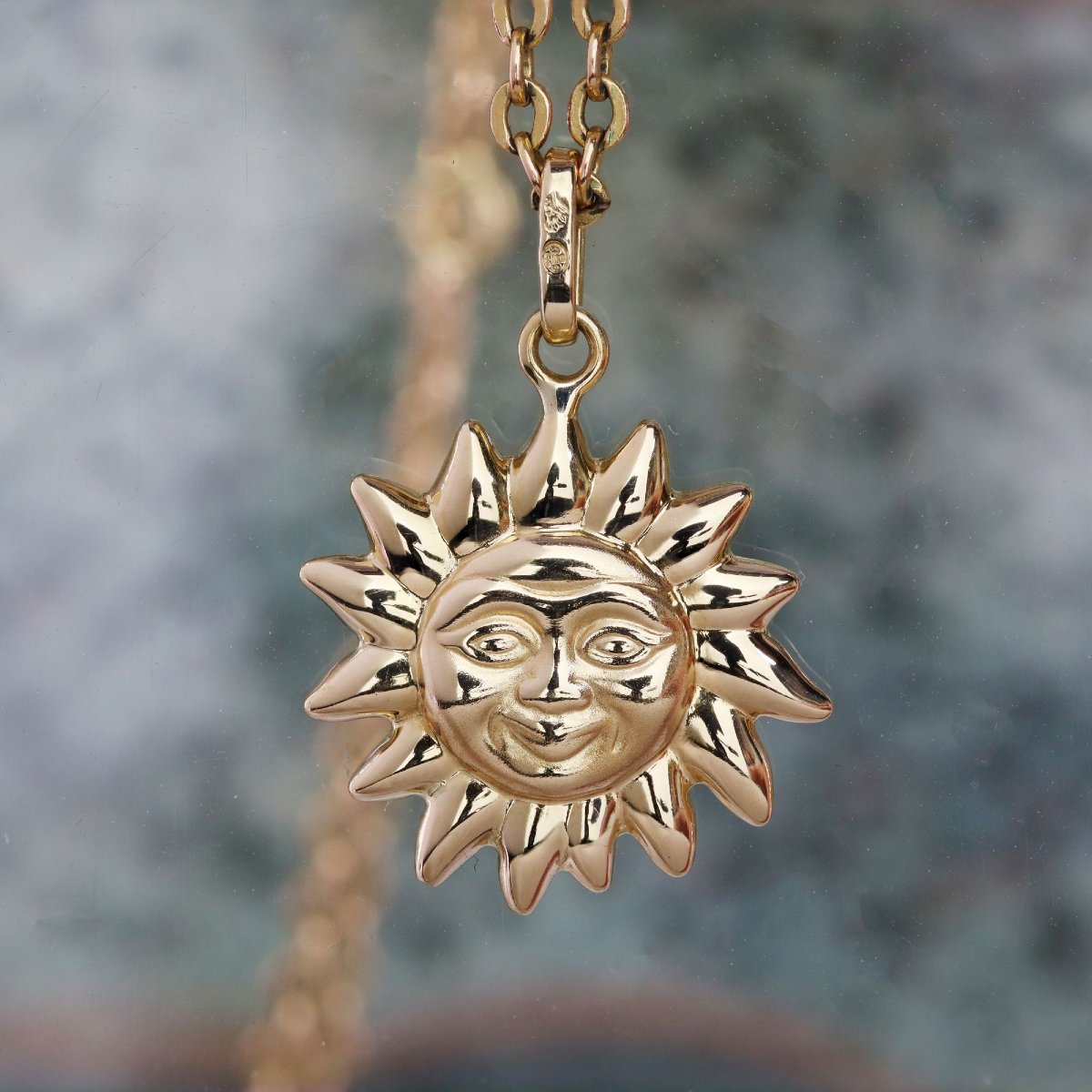 Yellow Gold Sun Charm-photo-3