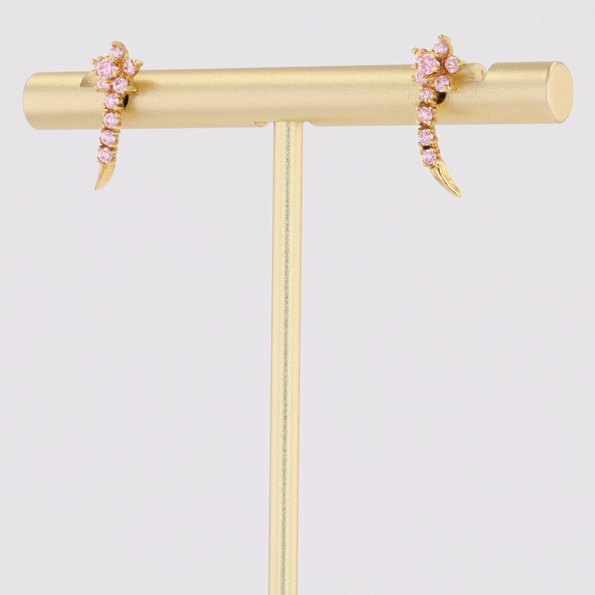 Shooting Star Pink Sapphire Stud Earrings-photo-4