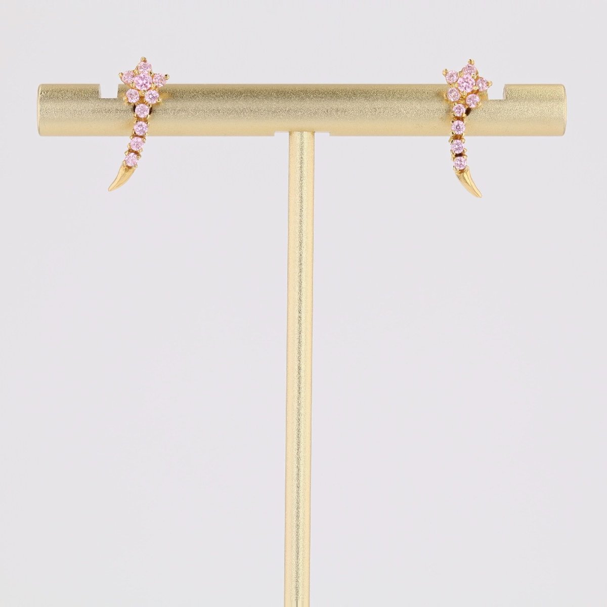 Shooting Star Pink Sapphire Stud Earrings-photo-5