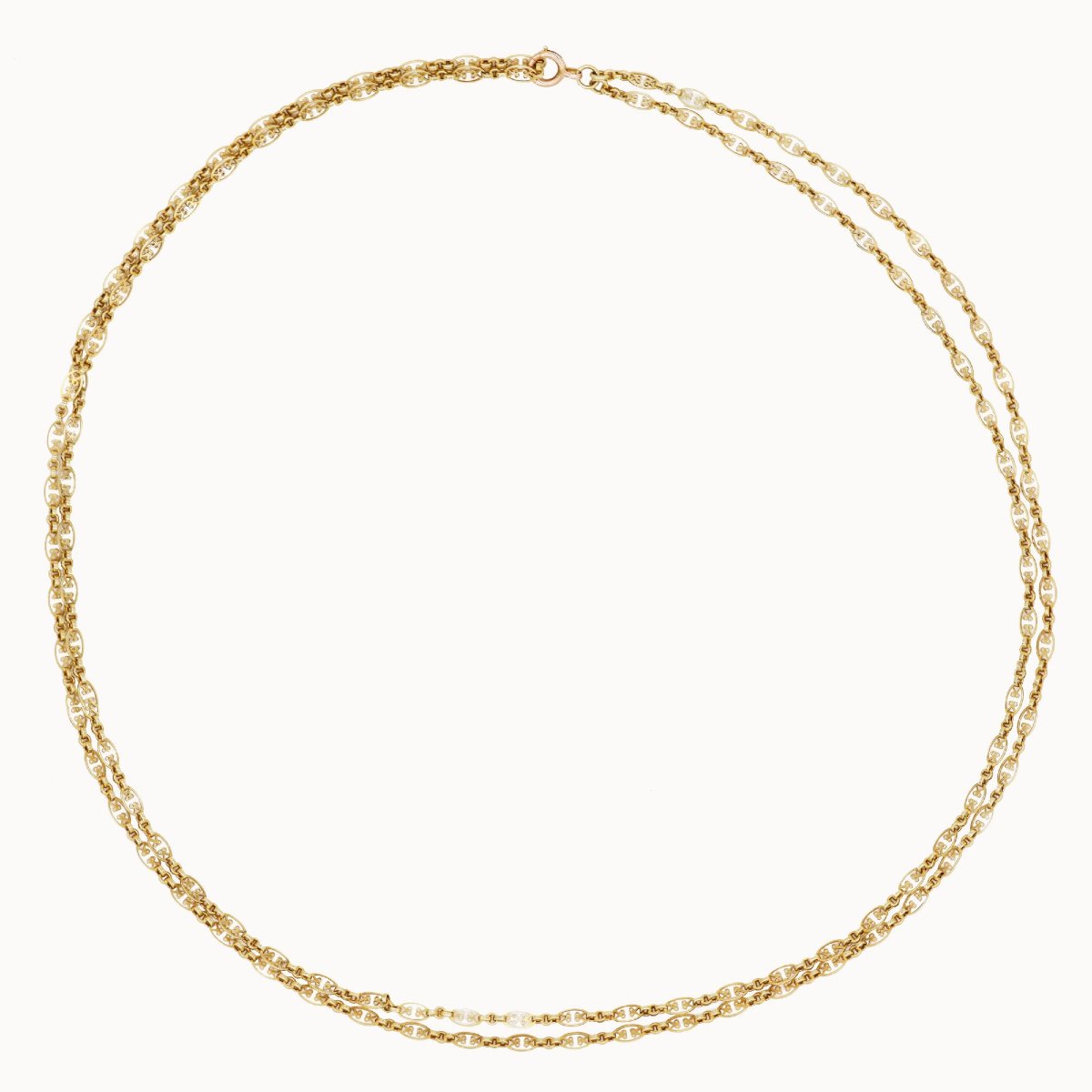 Antique Yellow Gold Sautoir Necklace-photo-4