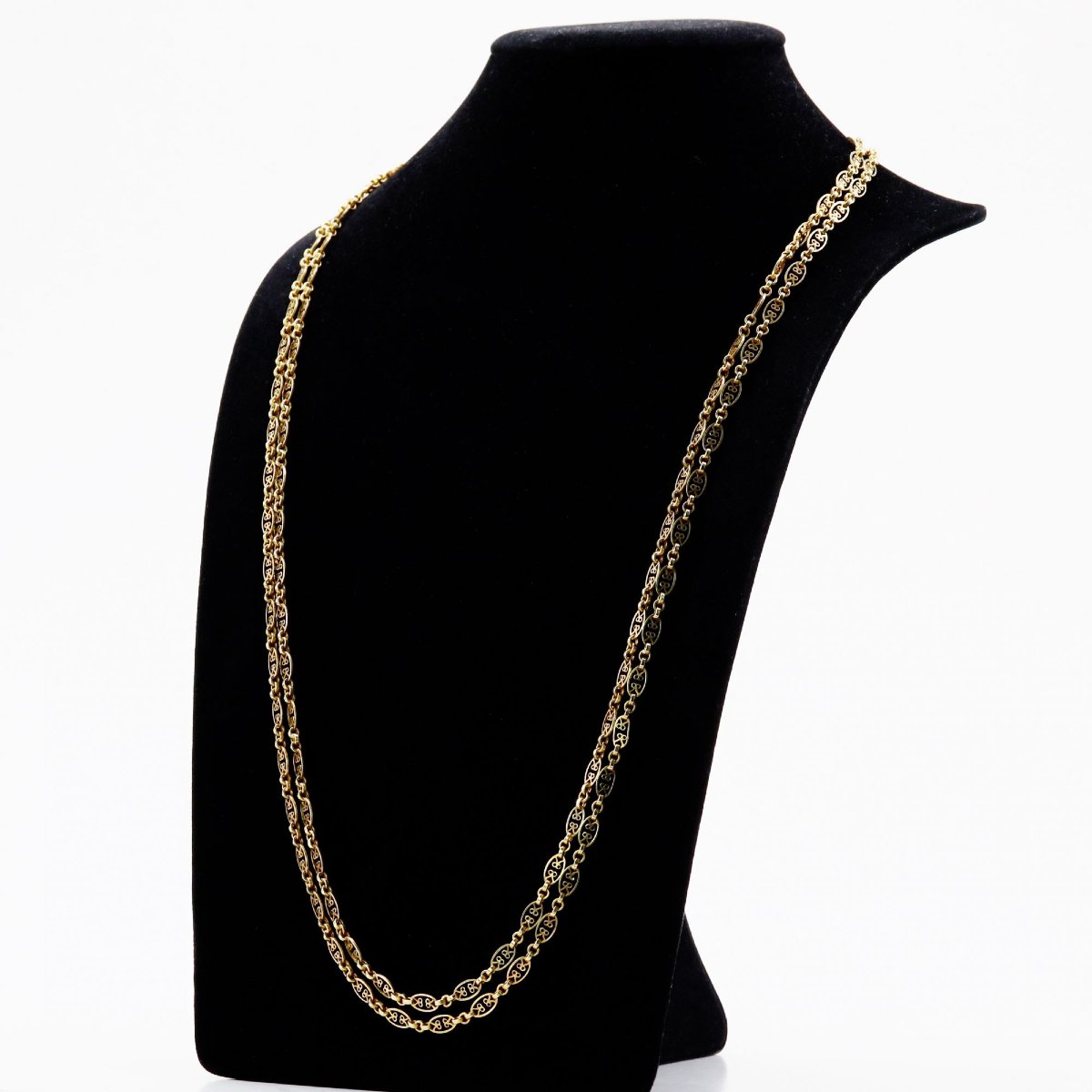 Antique Yellow Gold Sautoir Necklace-photo-5