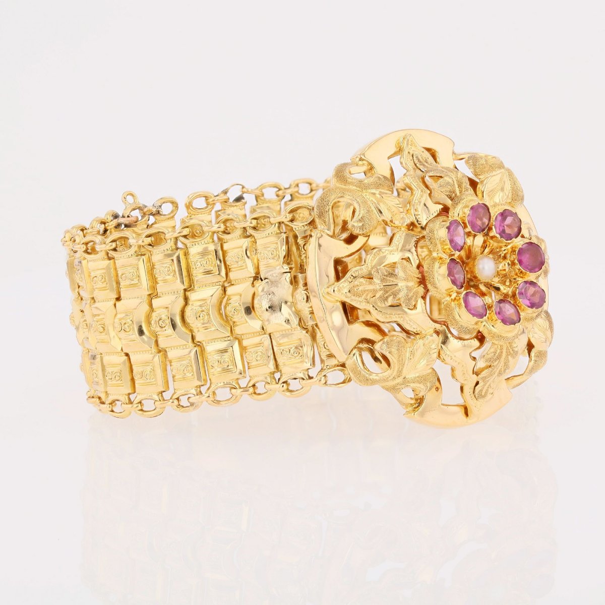 Bracelet ancien grenats perles fines-photo-1