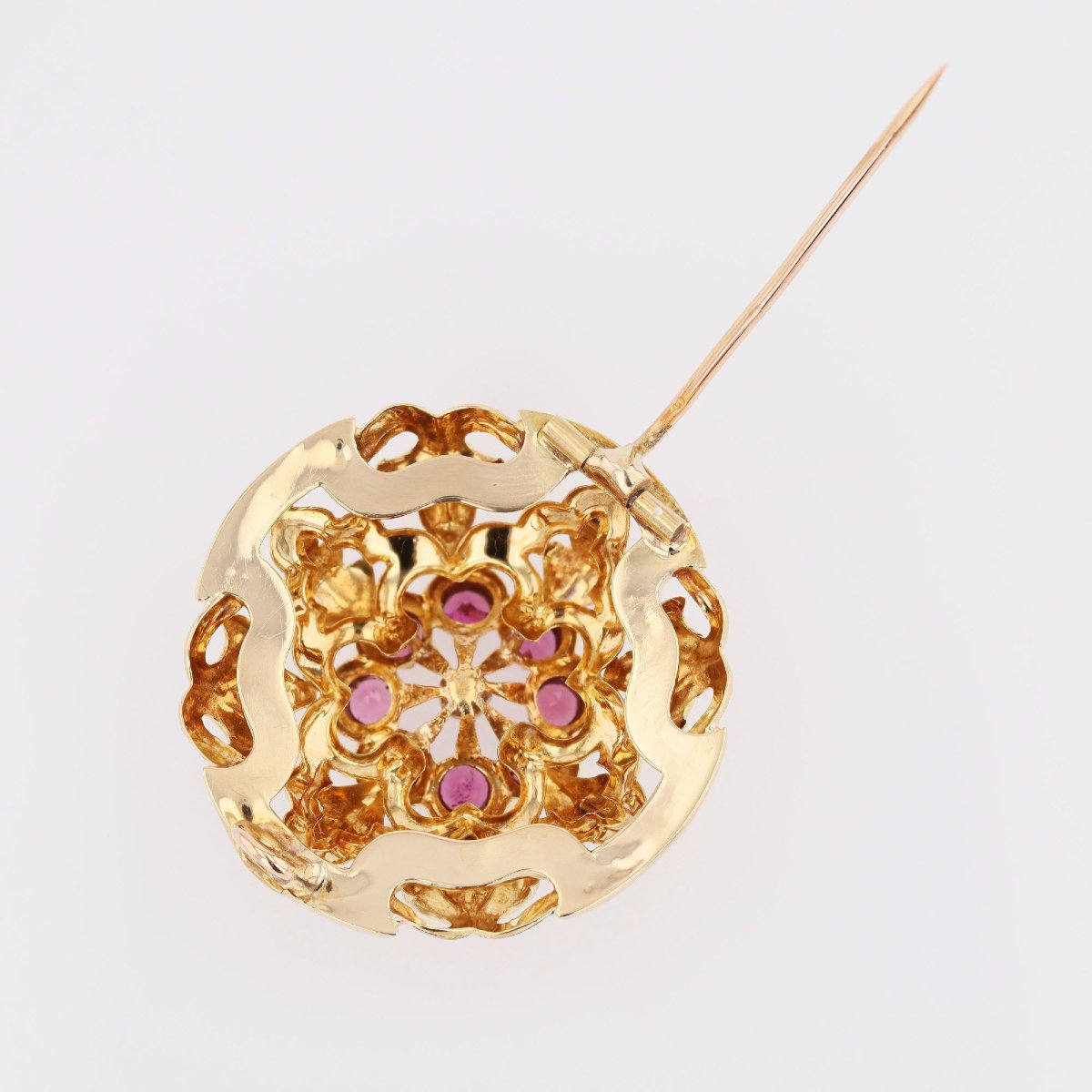 Antique Brooch With Fine Garnet Pearls-photo-4