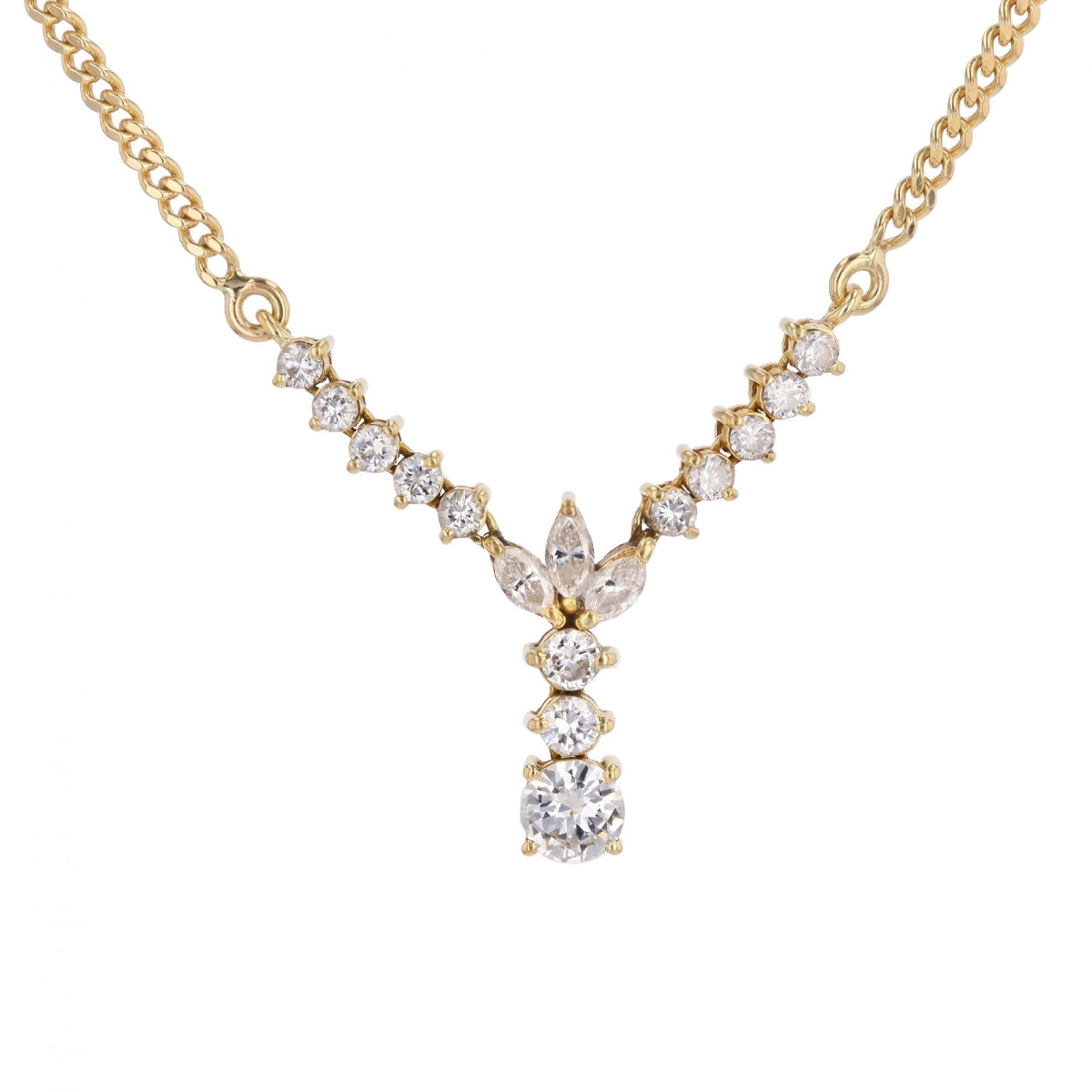 Yellow Gold And Diamond Necklace
