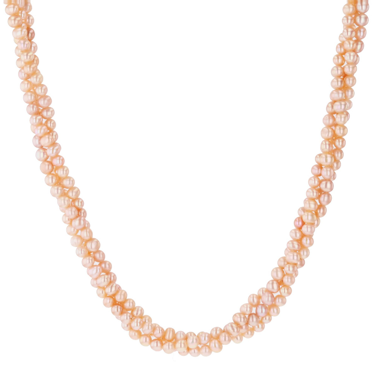 Collier 3 rangs de perles rosées