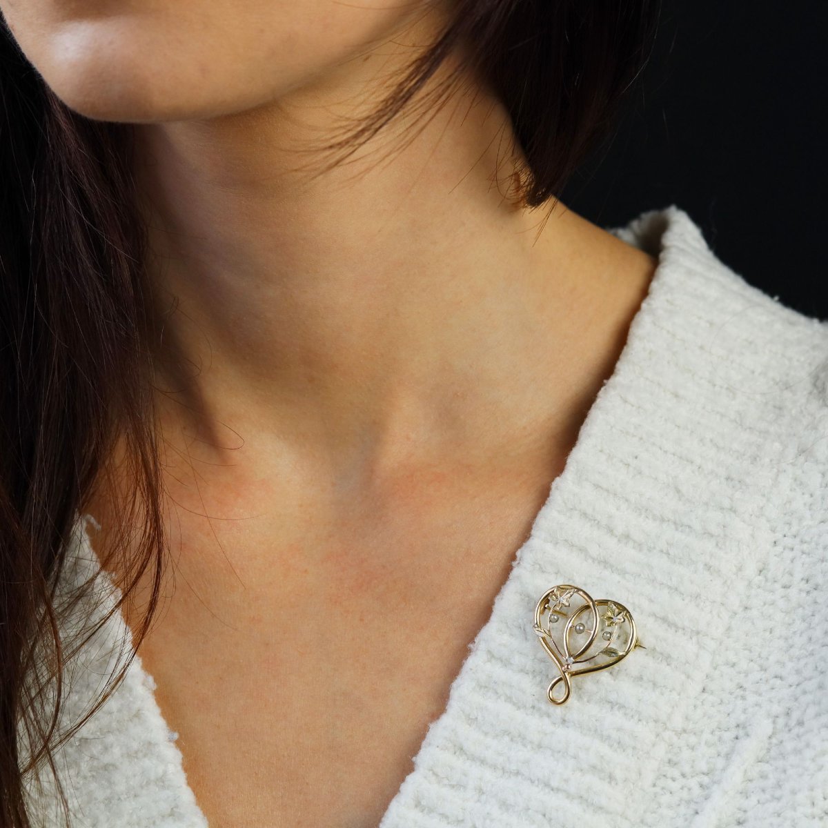 Antique Yellow Gold Brooch/pendant With Fine Pearls-photo-2