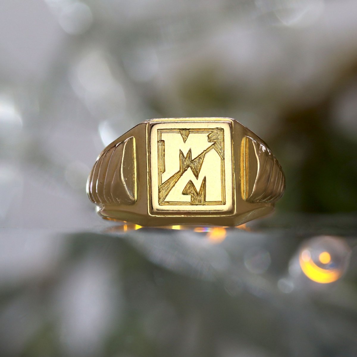 Rose Gold Signet Ring With Initials-photo-3