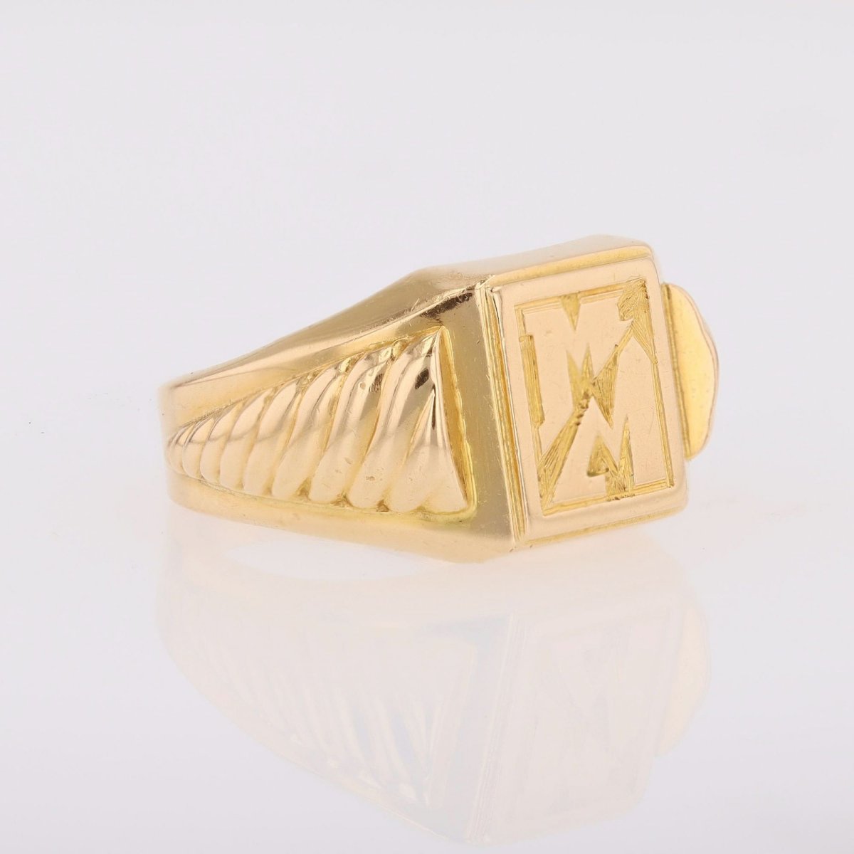 Rose Gold Signet Ring With Initials-photo-1