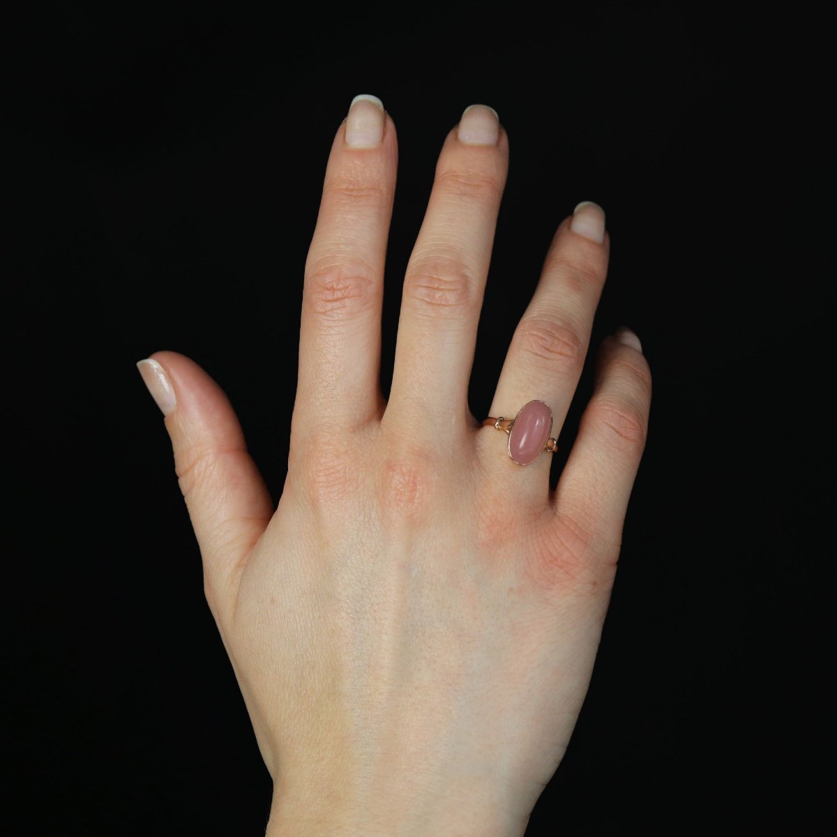 Antique Rose Quartz And Rose Gold Ring-photo-4
