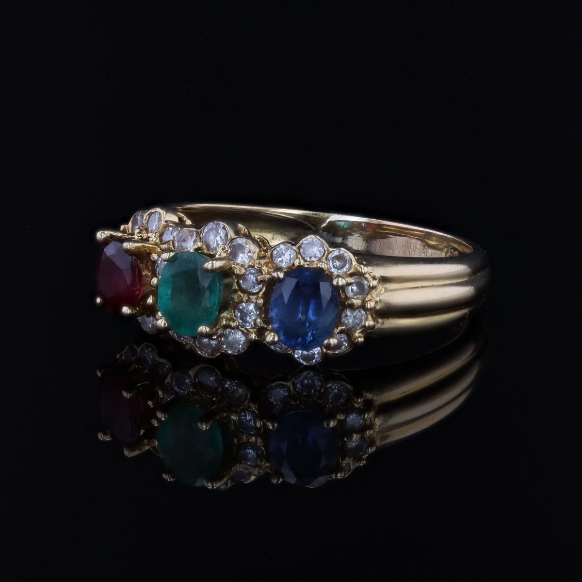 Emerald, Sapphire, Ruby, And Diamond Ring-photo-3