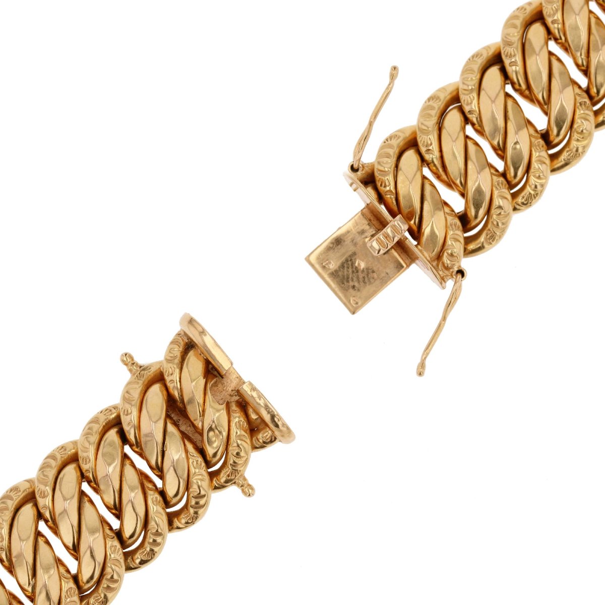 Retro Gold Curb Chain Bracelet-photo-2