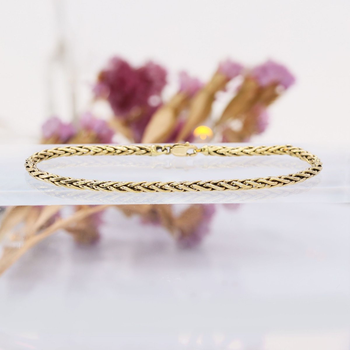 Bracelet maille palmier or jaune-photo-3