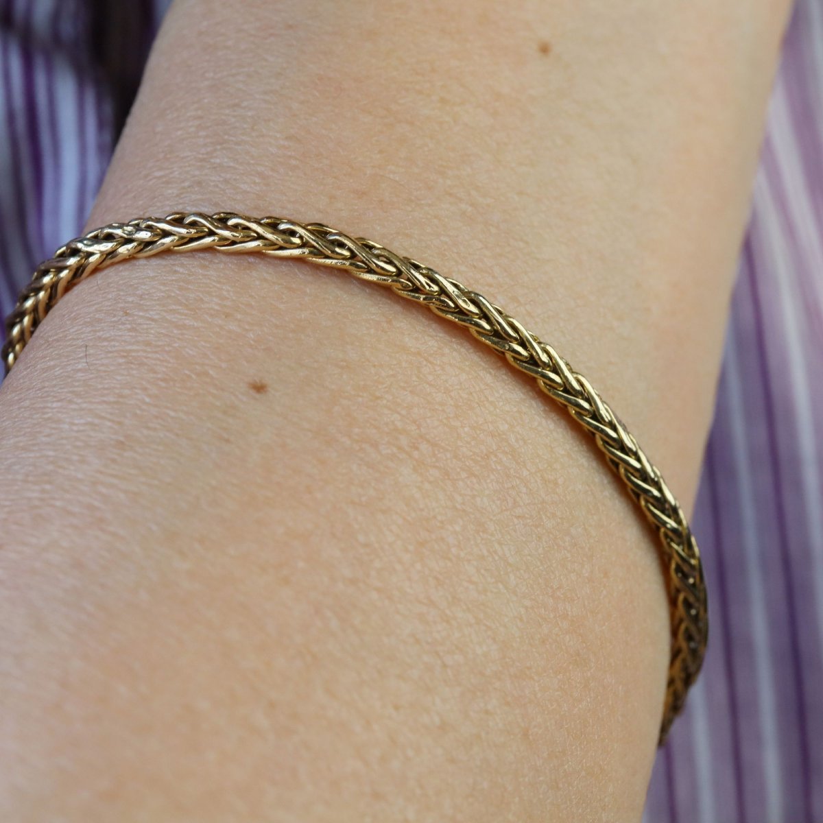 Bracelet maille palmier or jaune-photo-2