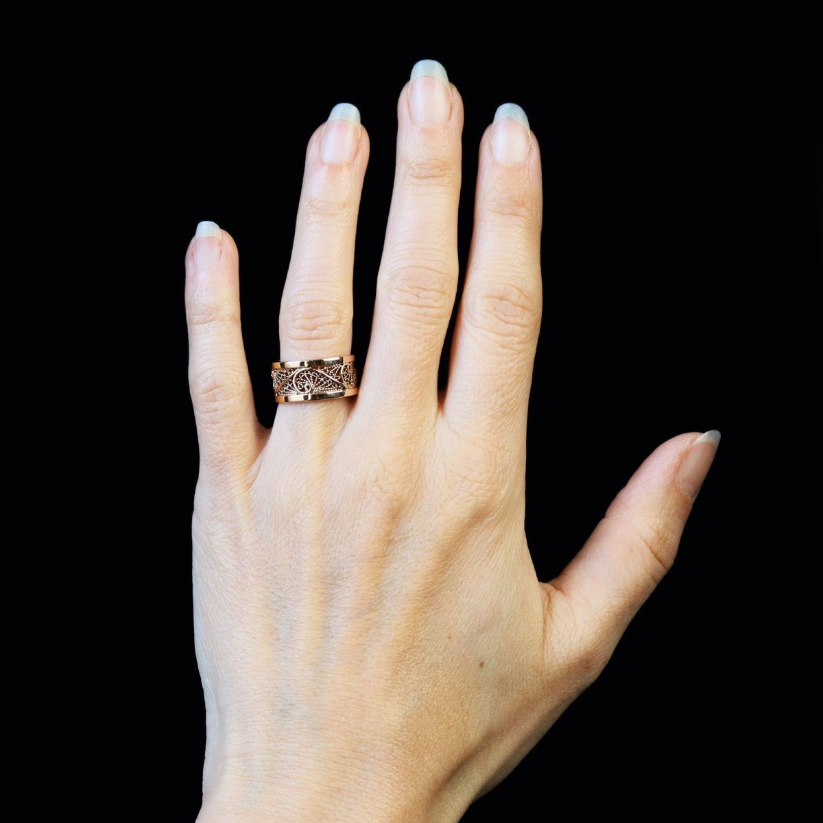 Filigree Rose Gold Ring-photo-2