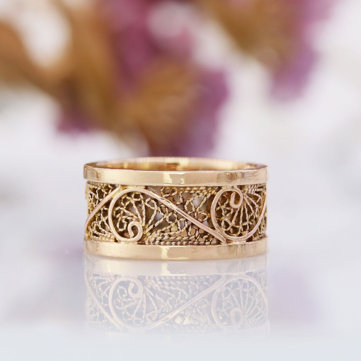Filigree Rose Gold Ring-photo-3